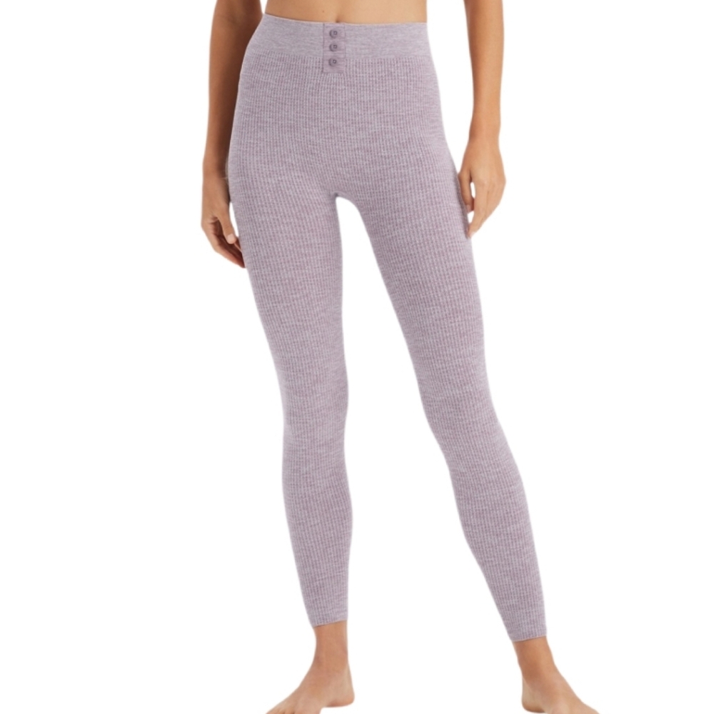 Fabletics Women's Faded Plum Knit Waffle‎ Weave Activewear Leggings Small